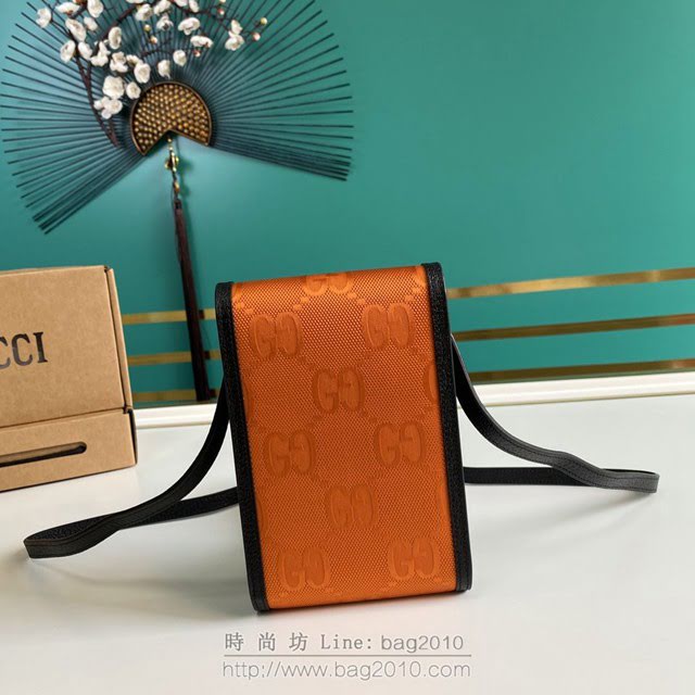 Gucci古馳包包 G家新款男包 625599 古奇男士小斜挎包 Gucci新款橙色手機包 gdj1400